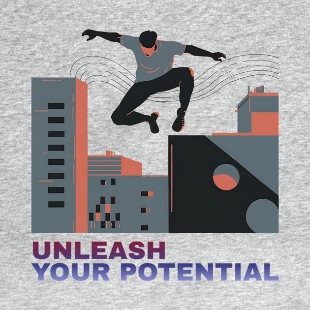 Parkour Potential Unleashed - Aesthetic Guy Doing Parkour Illustration by Tecnofa